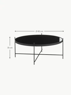 Runder Couchtisch Cupid mit abnehmbarer Glasplatte