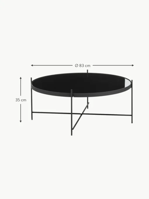 Runder Couchtisch Cupid mit abnehmbarer Glasplatte