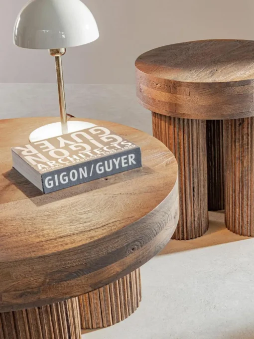 Runder Couchtisch Dacca aus Mangoholz