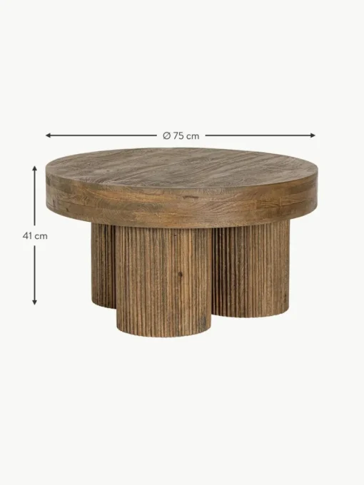 Runder Couchtisch Dacca aus Mangoholz
