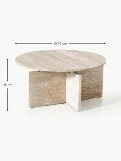 Runder Couchtisch Marisa aus Travertin