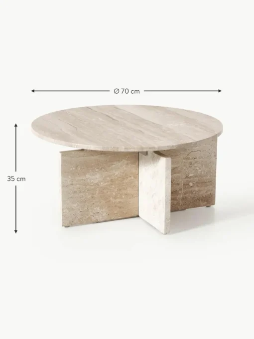Runder Couchtisch Marisa aus Travertin