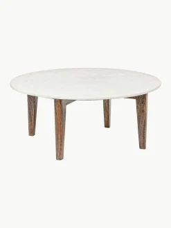 Runder Couchtisch Sylvester mit Marmorplatte