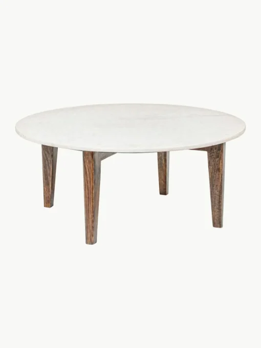 Runder Couchtisch Sylvester mit Marmorplatte