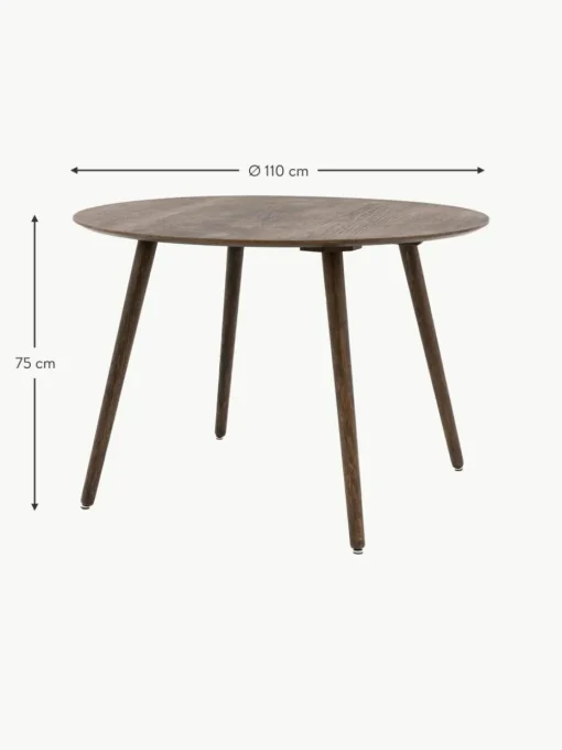 Runder Eichenholz-Esstisch Hatfield, Ø 110 cm