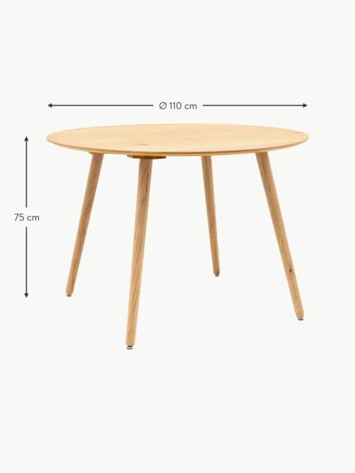Runder Eichenholz-Esstisch Hatfield, Ø 110 cm