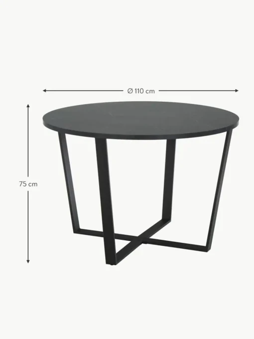 Runder Esstisch Amble mit Tischplatte in Marmor-Optik, Ø 110 cm