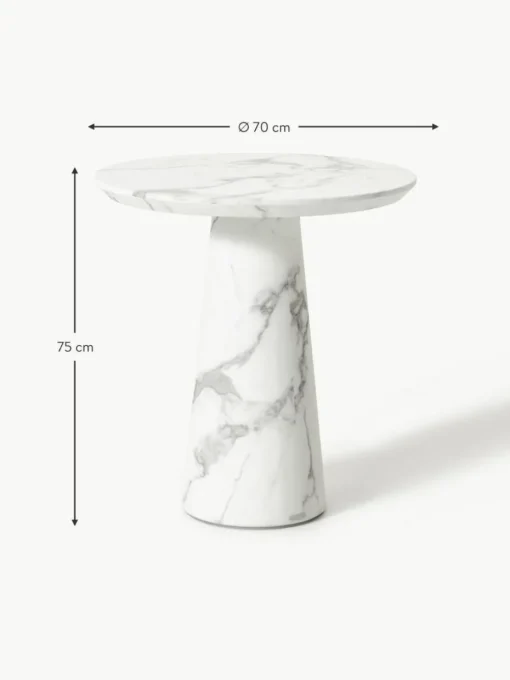 Runder Esstisch Disc in Marmor-Optik, Ø 70 cm