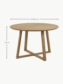 Runder Esstisch Malika aus Birkenholz, Ø 120 cm
