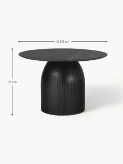 Runder Esstisch Nelly mit Marmor-Tischplatte, Ø 115 cm