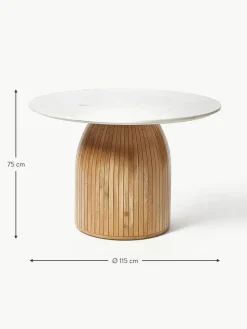 Runder Esstisch Nelly mit Marmor-Tischplatte, Ø 115 cm