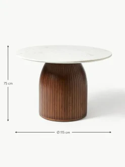 Runder Esstisch Nelly mit Marmor-Tischplatte, Ø 115 cm