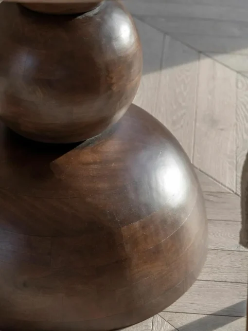 Runder Esstisch Sculpt mit Travertin-Tischplatte, Ø 110 cm