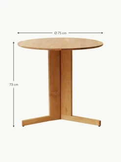 Runder Esstisch Trefoil aus Eichenholz, Ø 75 cm