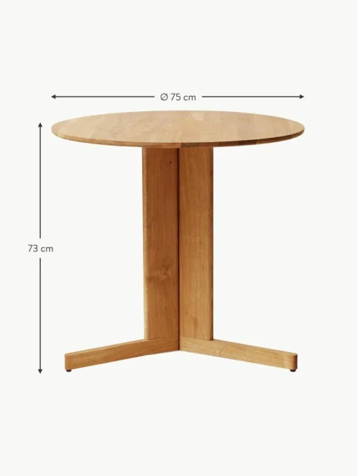 Runder Esstisch Trefoil aus Eichenholz, Ø 75 cm