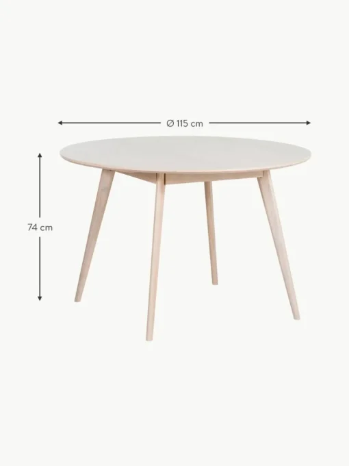 Runder Esstisch Yumi aus Eichenholz, Ø 115 cm
