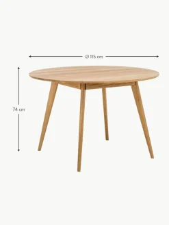 Runder Esstisch Yumi aus Eichenholz, Ø 115 cm