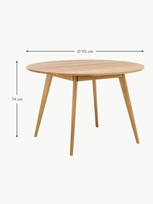 Runder Esstisch Yumi aus Eichenholz, Ø 115 cm