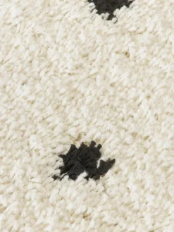 Runder flauschiger Hochflor-Teppich Ayana, gepunktet