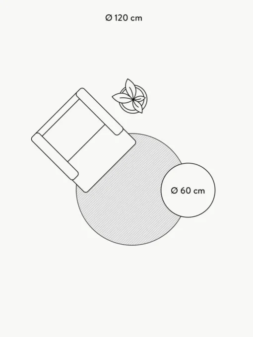Runder flauschiger Hochflor-Teppich Naima, handgetuftet