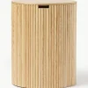 Runder Holz-Beistelltisch Nele mit Stauraum