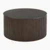 Runder Holz-Couchtisch Nele mit Stauraum