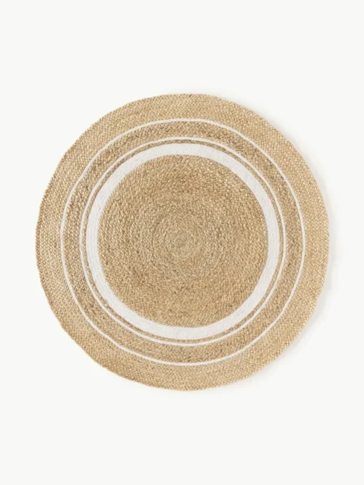 Runder Jute-Teppich Clover, handgefertigt