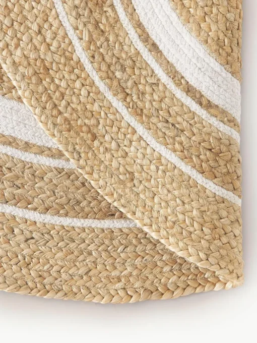Runder Jute-Teppich Clover, handgefertigt