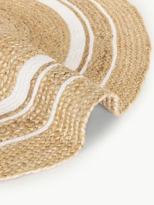 Runder Jute-Teppich Clover, handgefertigt
