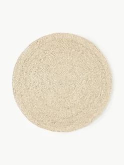 Runder Jute-Teppich Sharmila, handgefertigt