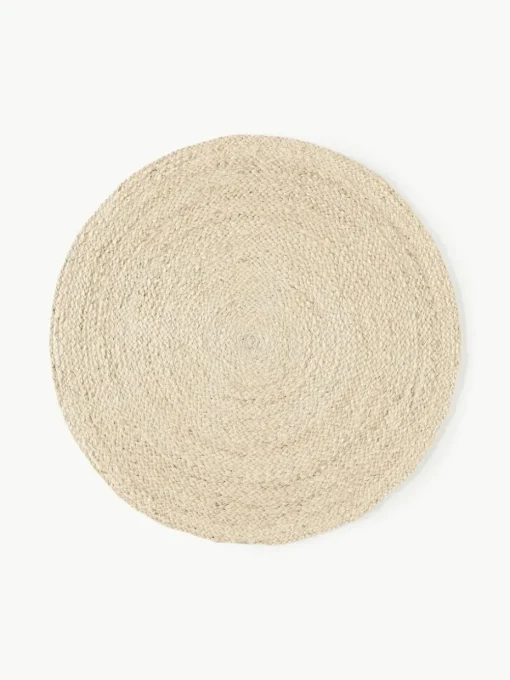 Runder Jute-Teppich Sharmila, handgefertigt