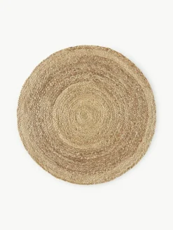 Runder Jute-Teppich Sharmila, handgefertigt