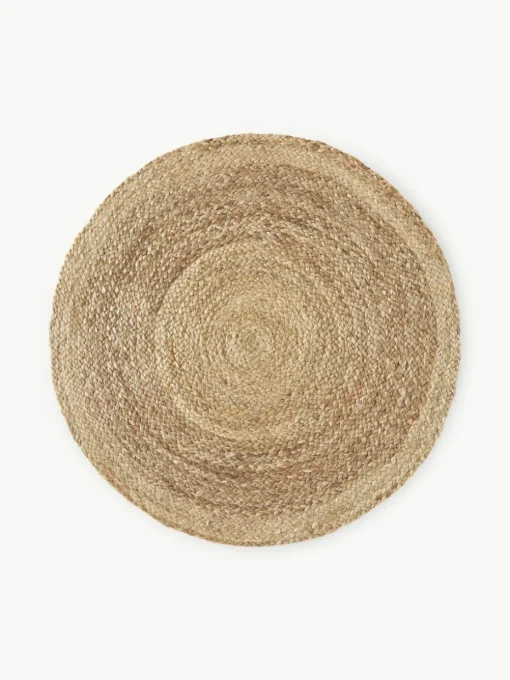 Runder Jute-Teppich Sharmila, handgefertigt