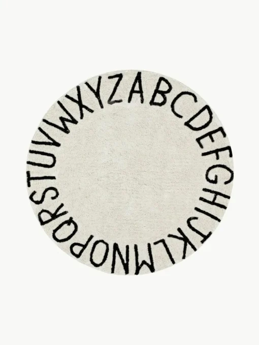 Runder Kinderteppich ABC mit Buchstaben Design