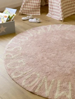 Runder Kinderteppich ABC mit Buchstaben Design