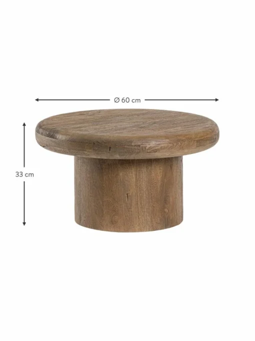 Runder Mangoholz-Couchtisch Lopez, in verschiedenen Größen