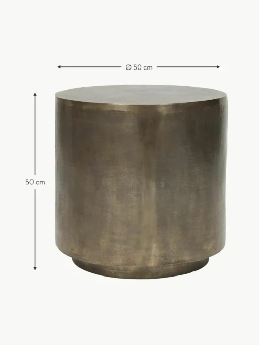Runder Metall-Beistelltisch Rota mit Antik-Finish