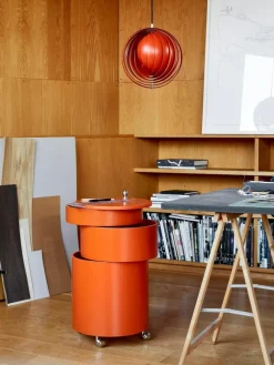Runder Rollcontainer Barboy, Design Verner Panton