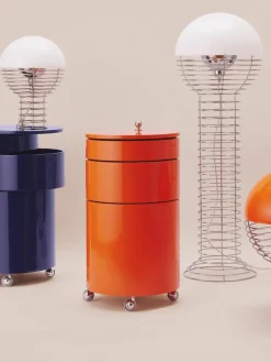 Runder Rollcontainer Barboy, Design Verner Panton