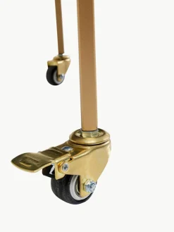 Runder Servierwagen Emilia mit Spiegelglasplatten