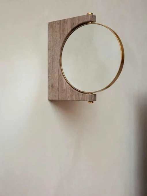 Runder Wand-Kosmetikspiegel Pepe aus Marmor
