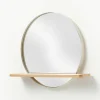 Runder Wandspiegel Kenny mit Holz-Ablage
