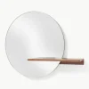 Runder Wandspiegel Sandro mit Ablage aus Holz