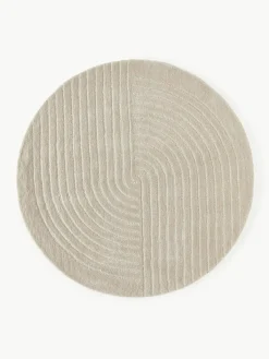 Runder Wollteppich Mason, handgetuftet