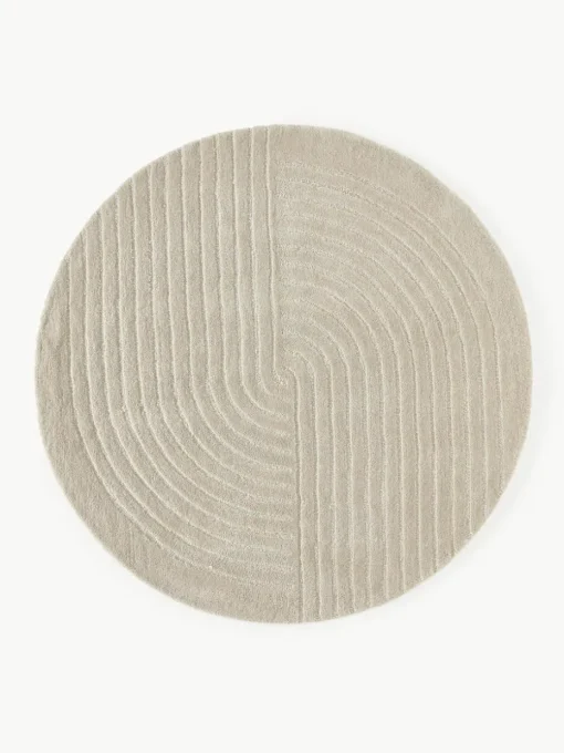 Runder Wollteppich Mason, handgetuftet