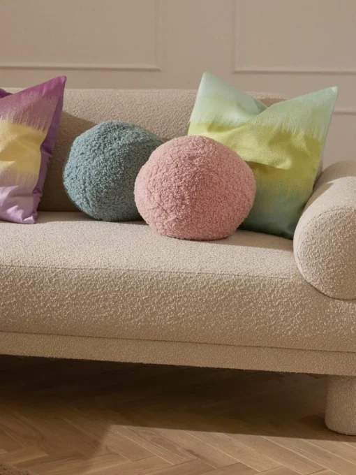 Rundes Teddy-Dekokissen Dotty