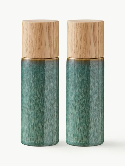 Salz- und Pfeffermühle Bitz mit Holzdeckel, 2er-Set