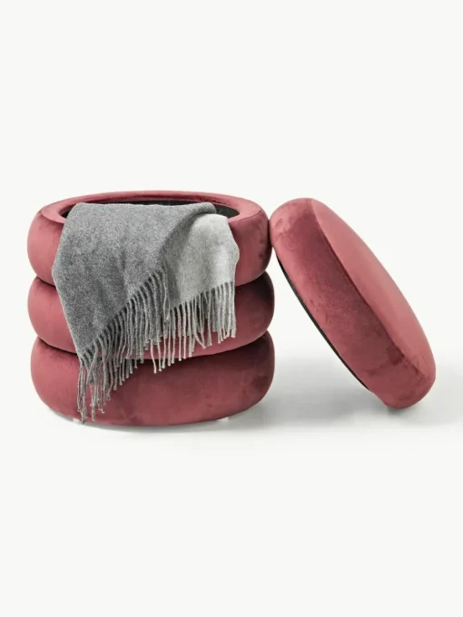 Samt-Hocker Alto mit Stauraum