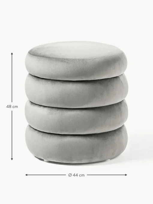 Samt-Hocker Alto mit Stauraum