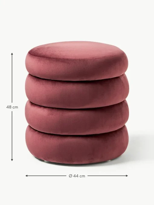 Samt-Hocker Alto mit Stauraum